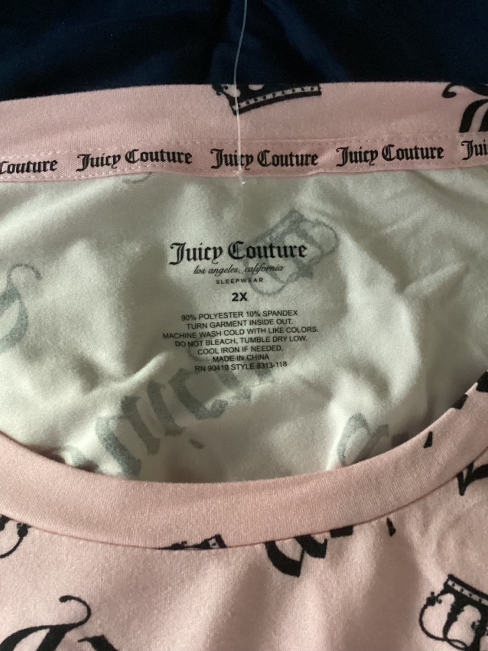 Juicy Couture 2X Pink Pajama Set Long Sleeve + Shorts NWOT - Picture 6 of 6